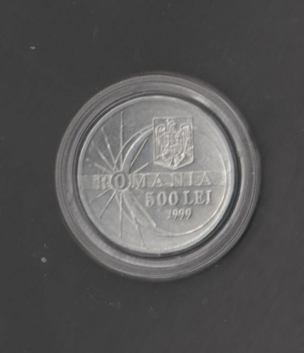 ROMANIA 1999 Moneda 500 lei cu Eclipsa in capsula plastic