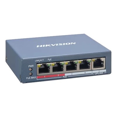 Switch 4 porturi PoE, 1 port uplink RJ45, SMART Management - HIKVISION DS-3E1105P-EI foto