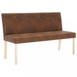 Cumpara ieftin Banca, maro, 139,5 cm, piele intoarsa ecologica