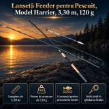 Lansetă Feeder pentru Pescuit, Model Harrier, 3,30 m, 120 g