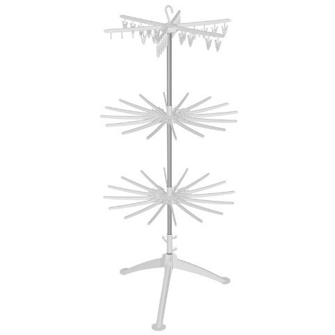 Uscator de Rufe Vertical, 3 Niveluri, Pliabil, din ABS+PP+Otel Inoxidabil, Rotire 360 Grade, 178.7 x 75 cm, Alb