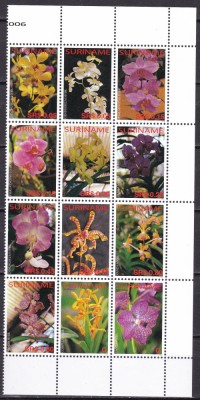 Surinam 2006 flori orhidee MI 2031-2042 kleib. MNH foto