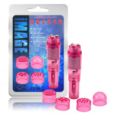 Mini Massager - Vibrator clitoris, roz, 10.8 cm foto