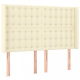 Cumpara ieftin Tablie de pat cu aripioare, crem, 147x16x118/128 cm, piele eco