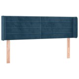Cumpara ieftin Tablie pat cu aripioare albastru inchis 147x16x78/88 cm catifea