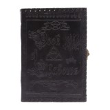 Agenda Jurnal mare din piele naturala cu inchidere metalica - Book of shadows (Cartea Umbrelor) - negru