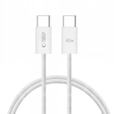 Cablu Date si Incarcare USB-C - USB-C Tech-Protect Ultraboost Classic, 60W, 1m, Alb