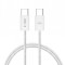 Cablu Date si Incarcare USB-C - USB-C Tech-Protect Ultraboost Classic, 60W, 1m, Alb