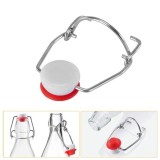 Set 100 capace pentru sticle cu inchidere cu clema metalica si dop ceramic cu