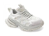 Pantofi EPICA argintii, M118, din material textil