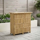vidaXL Masă de bar exterioară natural 115 x 55 x 105 cm Bambus 42028066