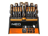 NEO TOOLS Kit șurubelnițe 37 piese Phillips, plat, Torx, magnetic, cu stativ