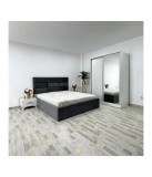 Dormitor complet VEN09 Gri, pat 160x200 cm, noptiere 58 cm, sifonier 150 cm