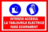Placuta interzis accesul la tablourile electrice fara echipament