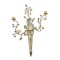 Sfesnic cu papagal din portelan cu bronz NN-71