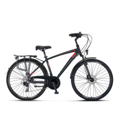 Bicicleta City Umit Ventura, M-460-ATB-S, culoare negru/rosu, roata 28", cadru 4 PB Cod:42834460002