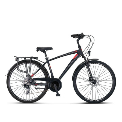 Bicicleta City Umit Ventura, M-510-ATB-S, culoare negru/rosu, roata 28&amp;quot;, cadru 5 PB Cod:42836510001 foto