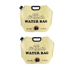 Set 2 saci de apa pliabili 8L, pentru camping si calatorii, bej