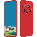 Husa de protectie, flippy, pentru xiaomi 14 ultra, liquid silicone, cu microfibra pe interior, protectie antisoc, compatibil incarcare wireless, rosu