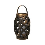 Felinar decorativ cu lumanare LED, Design Ratan, 23 cm, ATU-085166, Oem