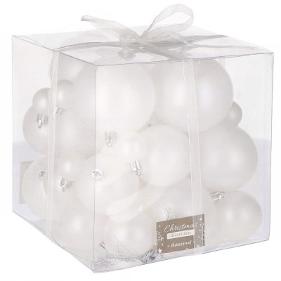 Set globuri de Craciun, 37 bucati, 3-8cm, alb perla Household NewTrend foto