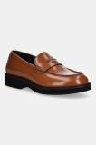 BOSS mocasini de piele Eleri culoarea maro, cu toc plat, 50548761