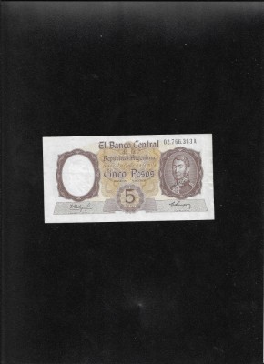 Rar! Argentina 5 pesos 1956(60) seria02766303 foto