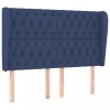 Tablie de pat cu aripioare, albastru, 147x23x118/128 cm, textil