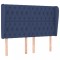 Tablie de pat cu aripioare, albastru, 147x23x118/128 cm, textil
