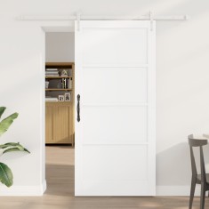 Ușa glisantă vidaXL cu set de hardware Alb 93x202 cm Lemn masiv de pin, Ușa interioară vidaXL &ldquo;ORKDAL&rdquo; Alb 93x202x4 cm Lemn masiv de pin