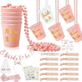 Cumpara ieftin Set 11+1 accesorii Petrecerea Burlacitelor, Team Bride/Bride To Be, Pahare, Bratari, Oem