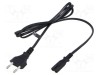 Cablu POS 2x0,75mm2 CEE 7/16 mufă IEC C7 mamă PVC 1,5m negru