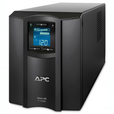 UPS APC &quot;Smart-UPS C&quot; Line Int. cu sinusoida pura cu management mini tower 1000VA / 600W AVR IEC x 8 1 x baterie APCRBC141 display LCD back-