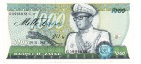 Zair 1 000 Zaires Mobutu 1985 P-31 aUNC Seria 0956658