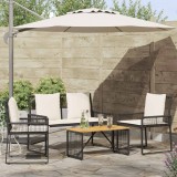 vidaXL Set de Mobilier pentru Exterior 4 pcs Negru și Alb crem 42025148