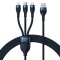 Baseus - Data Cable Flash Series 2 (CASS030003) - Fast Charge, USB to Type-C, Lightning, Micro-USB, 100W, 1.2 m - Blue