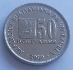 184. Moneda Venezuela 50 bolivares 2000 foto