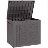 Outsunny Cufăr de depozitare exterior 93L cu m&acirc;nere &icirc;ncastrate, cufăr de depozitare etanș 56 x 41 x 50 cm, maro | Aosom Romania