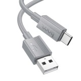 Cumpara ieftin Cablu pentru iPhone 15/16 si Android, USB la Type-C, Hoco X107, Putere 3A, 1m, Silicon, Gri