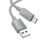 Cablu pentru iPhone 15/16 si Android, USB la Type-C, Hoco X107, Putere 3A, 1m, Silicon, Gri