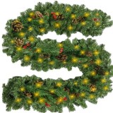 Ghirlanda de brad decorativa 2,7 m cu LED alb cald Ruhhy