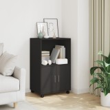 VidaXL Dulap cu roți, negru, 55x40x91 cm, lemn prelucrat