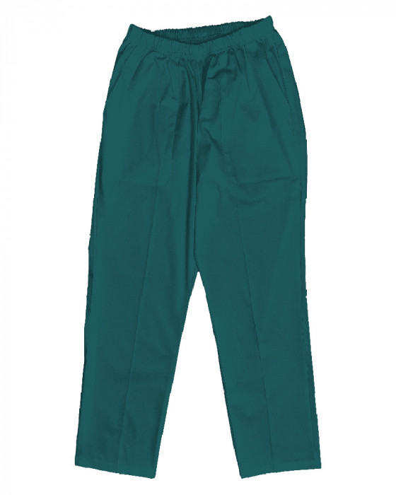 Pantaloni Medicali cu Elastic Pe Stil, Turcoaz Inchis cu Elastan - XS, talia-2-96cm