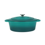 Oala Fonta Emailata Rata 30cm 4.2L Perfect Home KitchenServ - Compatibila Inductie, Gaz, Electric, Cuptor - Distributie Excelenta Caldura