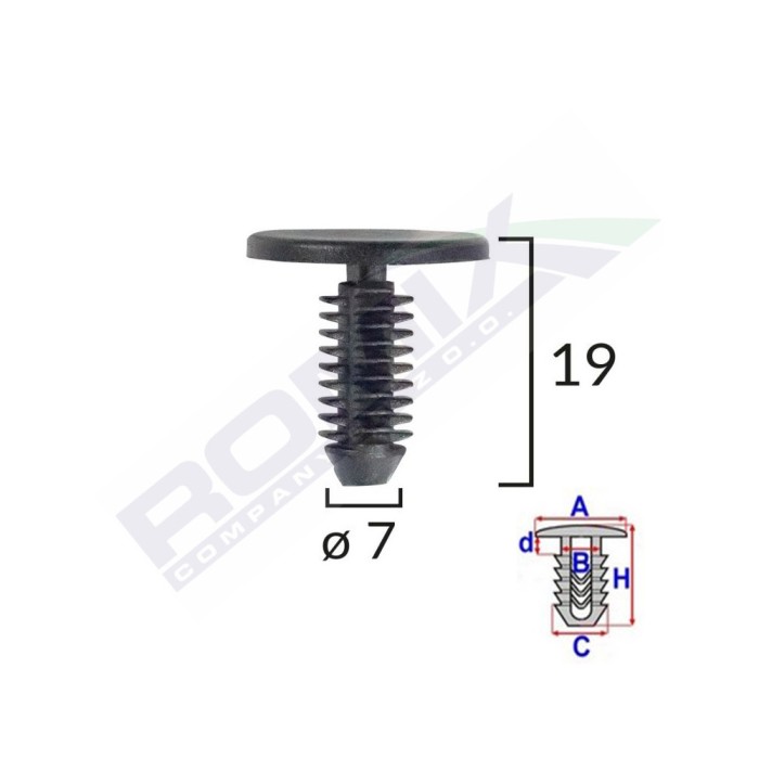 CLIPS TAPITERIE PENTRU CITROEN/PEUGEOT - NEGRU SET 10 BUC 61524