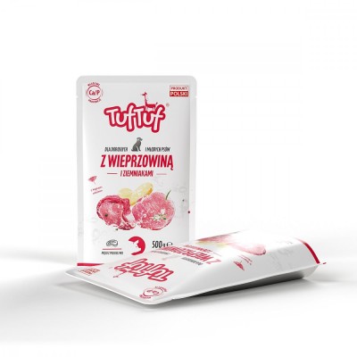 Tuf Tuf, Hrana umeda pentru caini, porc si cartofi, 500g foto