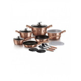 Set oale marmorate Rose Gold Berlinger Haus, 18 piese, 3 straturi marmura, materiale Eco Friendly