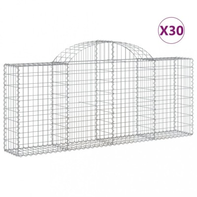 Cosuri gabion arcuite 30 buc, 200x30x80/100 cm, fier galvanizat foto