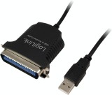 CABLU USB LOGILINK adaptor, USB 2.0 (T) la Paralel (Centronics 36-pin), 1.5m, conecteaza port USB cu imprimanta cu port paralel, negru, &quot;AU0003C&quot; (tim