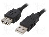 Cablu USB A mufa, USB A soclu, USB 2.0, lungime 3m, negru, BQ CABLE - CAB-USBAAF/3-BK